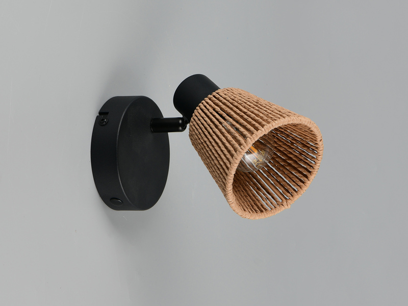 Wandstrahler NATREL mit Lampenschirm aus Papiergarn, Breite 10cm