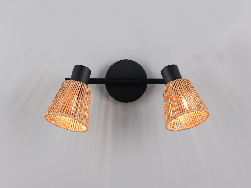 Deckenstrahler NATREL 2-flammig mit Lampenschirmen aus Papiergarn, B: 40,5cm