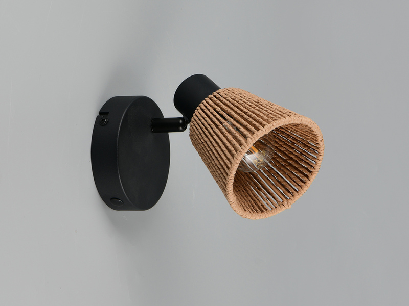 LED Wandstrahler mit Lampenschirm aus Papiergarn, Breite 10cm