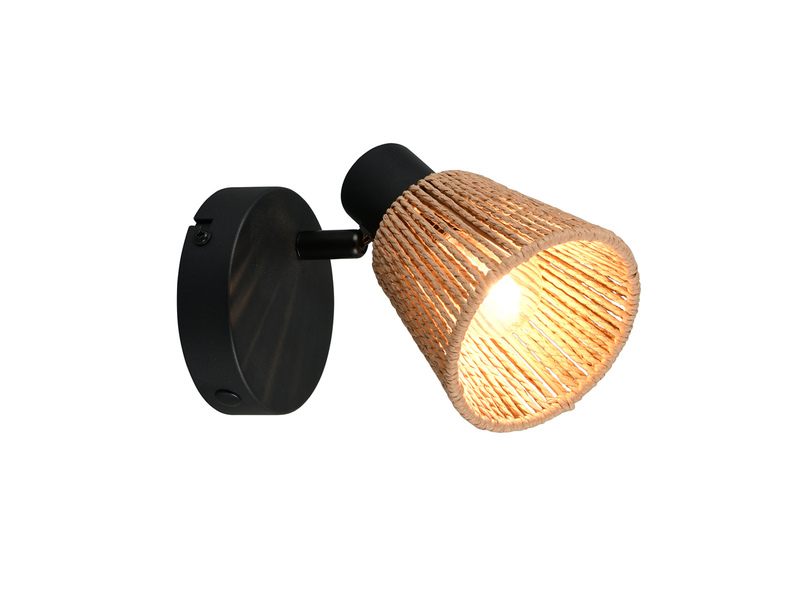 LED Wandstrahler mit Lampenschirm aus Papiergarn, Breite 10cm