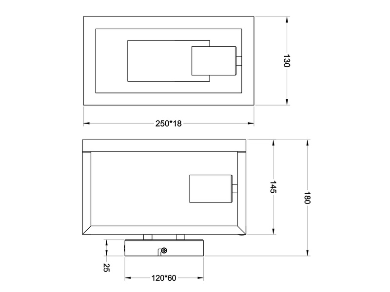 Ausgefallene LED Wandleuchte mit Rahmen aus Naturholz, Höhe 25cm