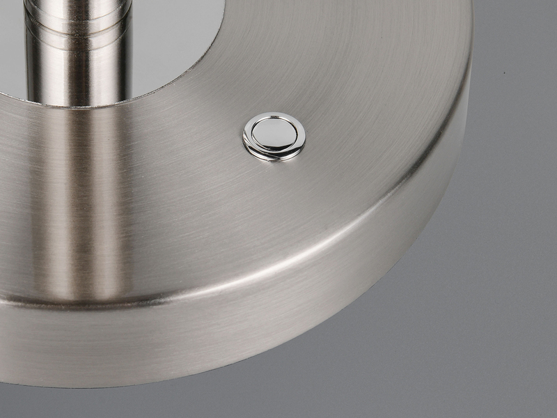 Moderne LED Schreibtischlampe MONZA dimmbar mit Schwenkarm, Silber Höhe 52cm