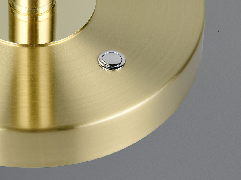 Moderne LED Schreibtischlampe MONZA dimmbar mit Schwenkarm, Messing Höhe 52cm