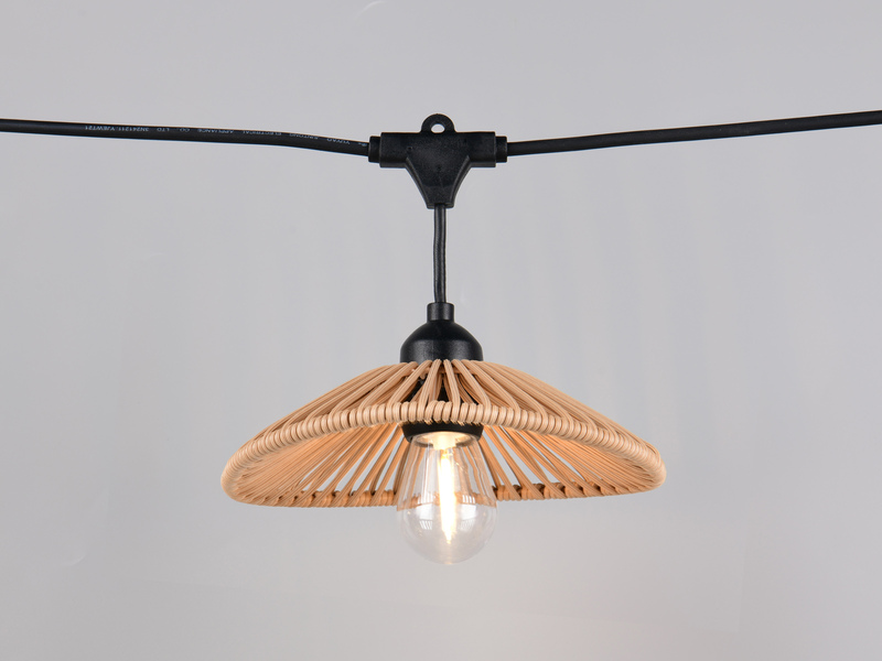 Outdoor Lichterkette CHAIN mit Stecker & 10 LEDs mit Boho Schirmen, 6,5 Meter