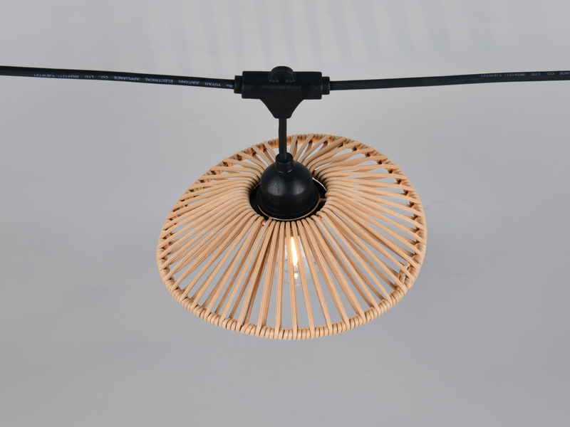 Outdoor Lichterkette CHAIN mit Stecker & 10 LEDs mit Boho Schirmen, 6,5 Meter