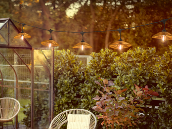 Outdoor Lichterkette CHAIN mit Stecker & 10 LEDs mit Boho Schirmen, 6,5 Meter Outdoor Lichterkette CHAIN mit Stecker & 10 LEDs mit Boho Schirmen, 6,5 Meter