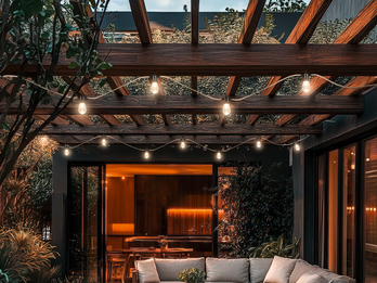 Outdoor Lichterkette EMBER aus Hanfseil mit Netzstecker & 8 LEDs, Länge 6 Meter Outdoor Lichterkette EMBER aus Hanfseil mit Netzstecker & 8 LEDs, Länge 6 Meter