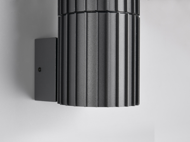 Außenwandleuchte VOLGA aus Aluminium in Anthrazit, Höhe 20cm