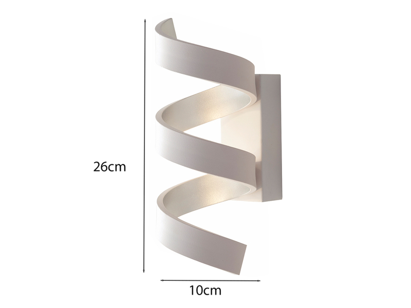 Ausgefallene LED Wandleuchte 2er Set Weiß / Silber, Höhe 26cm