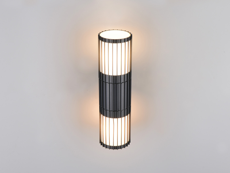 Up and Down Außenwandleuchte VOLGA aus Aluminium Anthrazit, Höhe 30cm