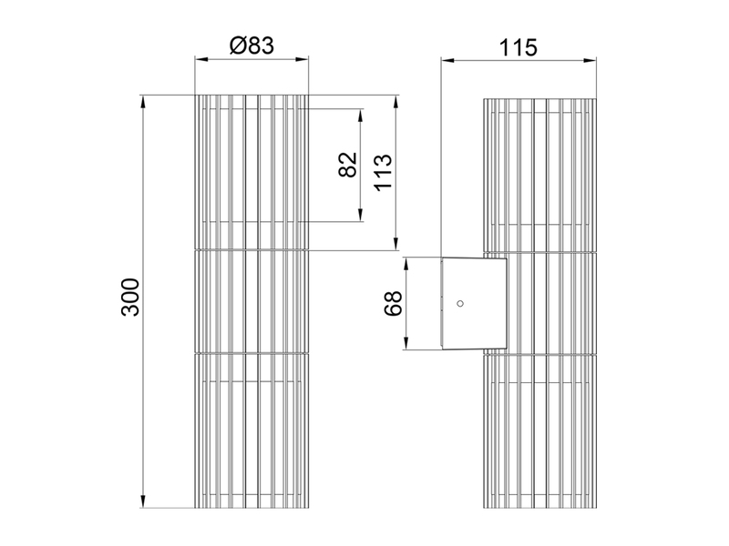 Up and Down Außenwandleuchte VOLGA aus Aluminium Anthrazit, Höhe 30cm