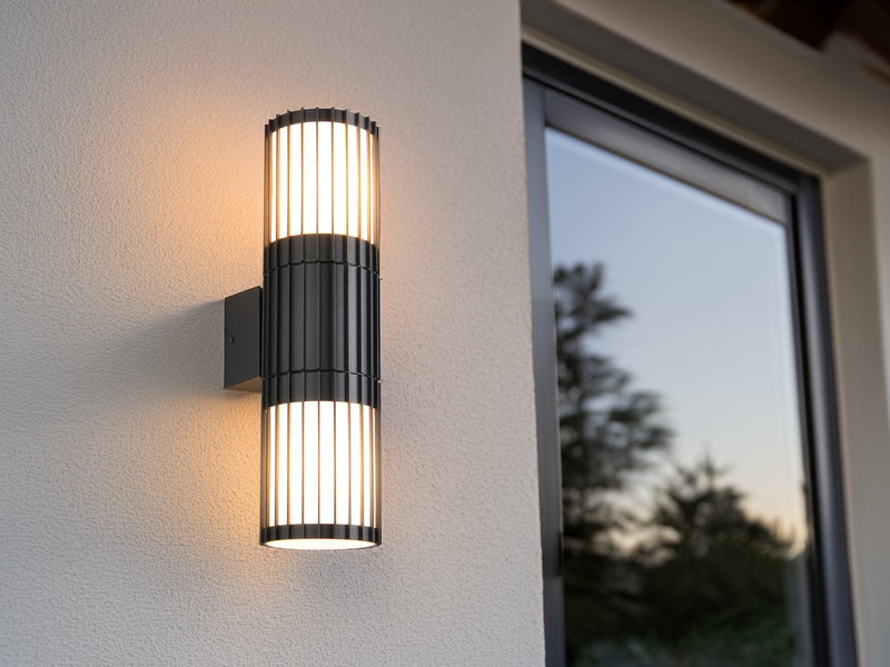 Up and Down Außenwandleuchte VOLGA aus Aluminium Anthrazit, Höhe 30cm