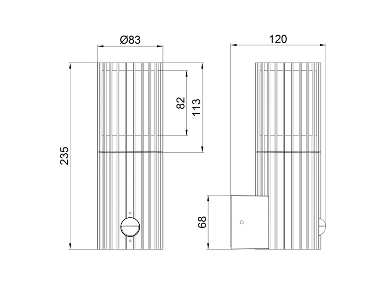 Außenwandleuchte VOLGA in Anthrazit mit Bewegungsmelder, Höhe 23,5cm