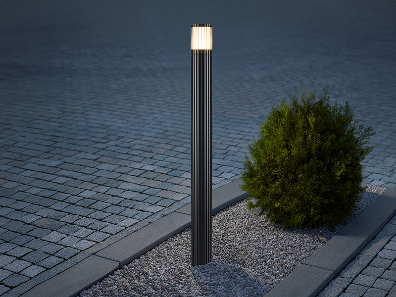 Wegeleuchte VOLGA Aluminium Anthrazit, für Reihenschaltung geeignet, Höhe 100cm