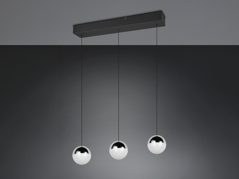 LED Pendelleuchte SENTA 3-flammig höhenverstellbar, Licht neutralweiß, B: 62cm