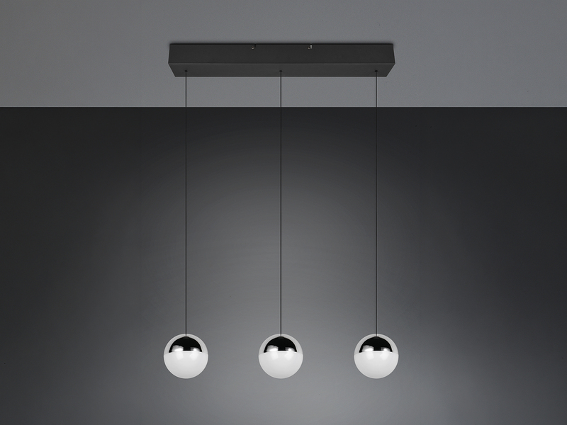 LED Pendelleuchte SENTA 3-flammig höhenverstellbar, Licht neutralweiß, B: 62cm