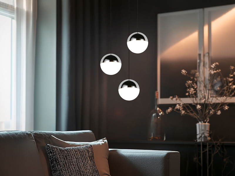 LED Pendelleuchte SENTA 3-flammig höhenverstellbar, Licht neutralweiß Ø 25cm