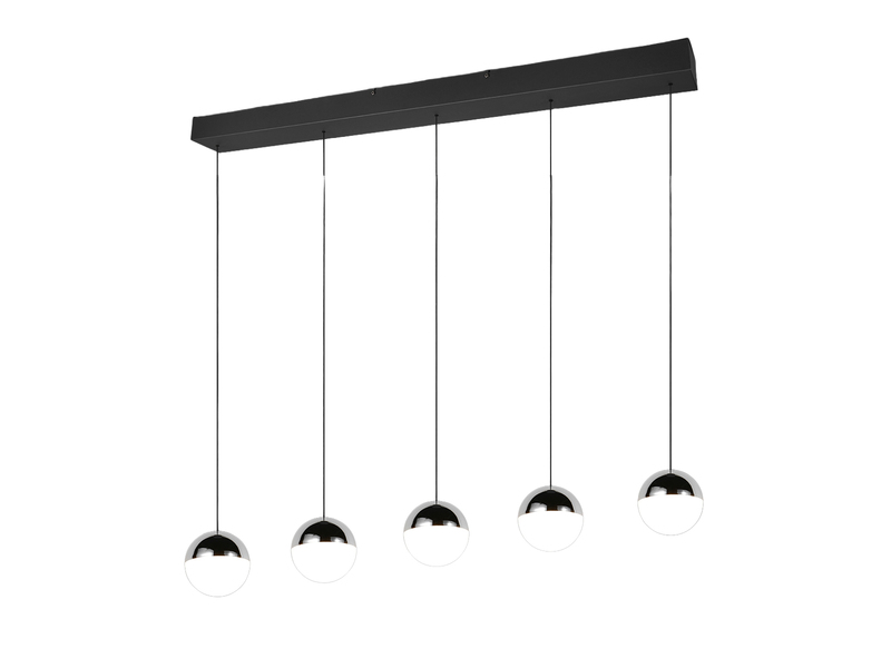 LED Pendelleuchte SENTA 5-flammig höhenverstellbar, Licht neutralweiß, B: 114cm