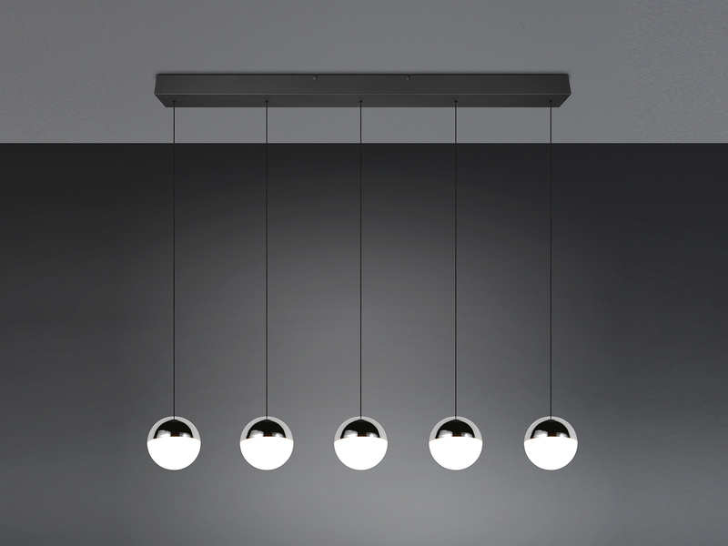 LED Pendelleuchte SENTA 5-flammig höhenverstellbar, Licht neutralweiß, B: 114cm