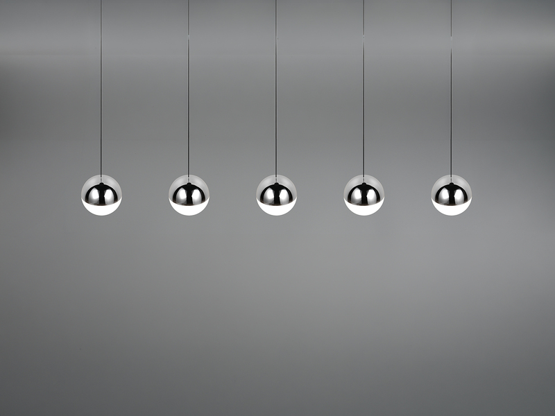 LED Pendelleuchte SENTA 5-flammig höhenverstellbar, Licht neutralweiß, B: 114cm