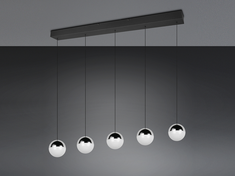 LED Pendelleuchte SENTA 5-flammig höhenverstellbar, Licht neutralweiß, B: 114cm