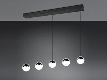 LED Pendelleuchte SENTA 5-flammig höhenverstellbar, Licht neutralweiß, B: 114cm