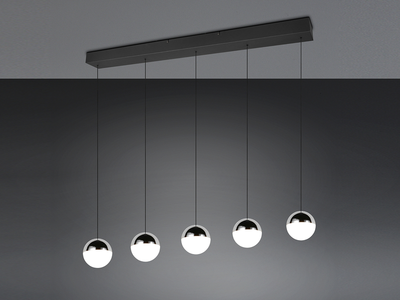 LED Pendelleuchte SENTA 5-flammig höhenverstellbar, Licht neutralweiß, B: 114cm