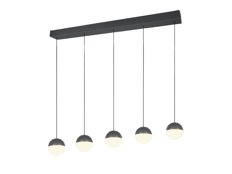 Große LED Pendelleuchte SENTA 5-flammig höhenverstellbar, Breite 114cm