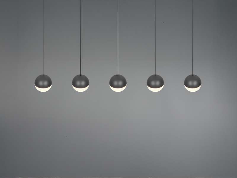 Große LED Pendelleuchte SENTA 5-flammig höhenverstellbar, Breite 114cm