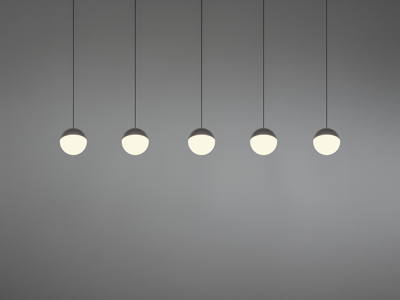 Große LED Pendelleuchte SENTA 5-flammig höhenverstellbar, Breite 114cm