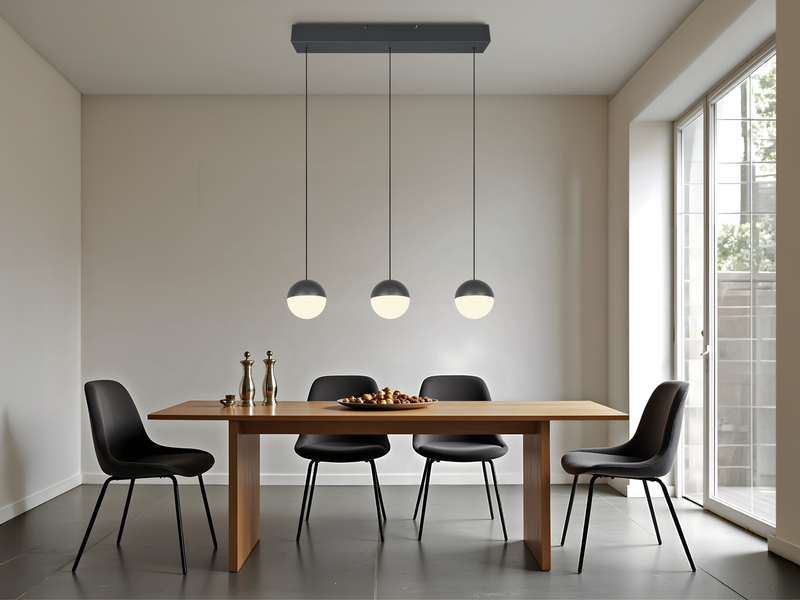 LED Pendelleuchte SENTA 3-flammig höhenverstellbar, Breite 62cm