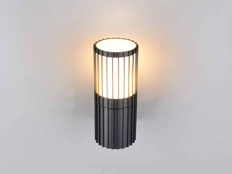 LED Außenwandleuchte aus Aluminium in Anthrazit, Höhe 20cm