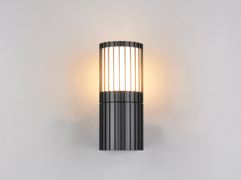 LED Außenwandleuchte aus Aluminium in Anthrazit, Höhe 20cm