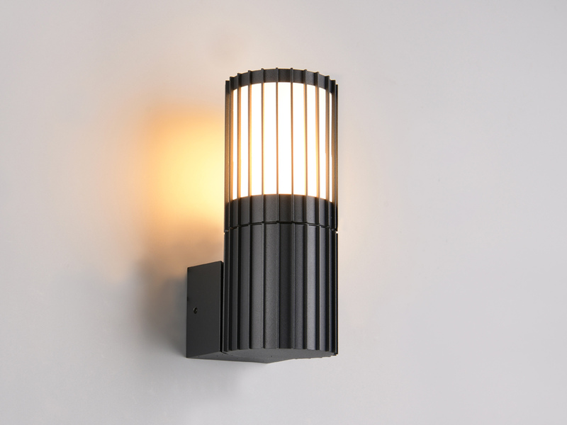 LED Außenwandleuchte aus Aluminium in Anthrazit, Höhe 20cm