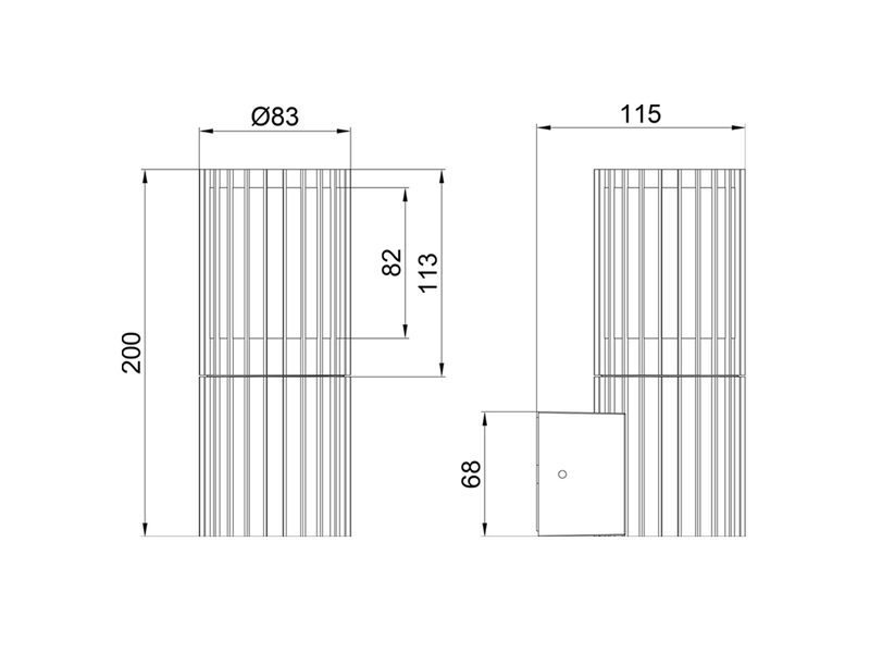 LED Außenwandleuchte aus Aluminium in Anthrazit, Höhe 20cm