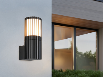 LED Außenwandleuchte aus Aluminium in Anthrazit, Höhe 20cm