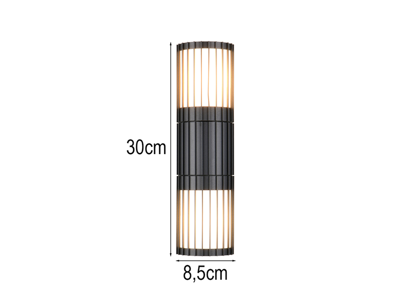 LED Up and Down Außenwandleuchte aus Aluminium Anthrazit, Höhe 30cm