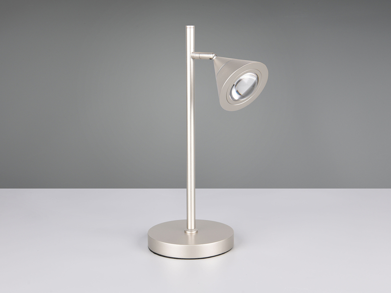 LED Schreibtischlampe ROMEO dimmbar mit schwenkbarem Spot Silber, Höhe 40cm