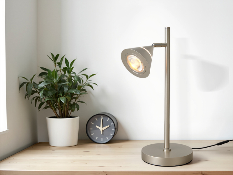 LED Schreibtischlampe ROMEO dimmbar mit schwenkbarem Spot Silber, Höhe 40cm