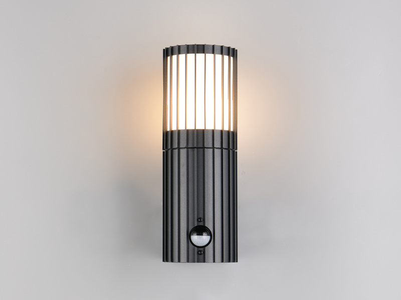 LED Außenwandleuchte in Anthrazit mit Bewegungsmelder, Höhe 23,5cm