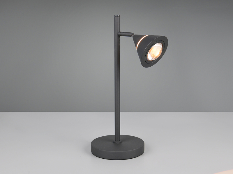 LED Schreibtischlampe ROMEO dimmbar mit schwenkbarem Spot Schwarz, Höhe 40cm