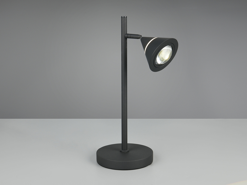 LED Schreibtischlampe ROMEO dimmbar mit schwenkbarem Spot Schwarz, Höhe 40cm