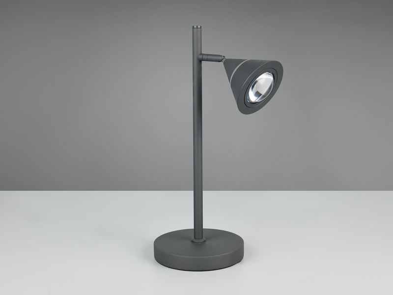 LED Schreibtischlampe ROMEO dimmbar mit schwenkbarem Spot Schwarz, Höhe 40cm