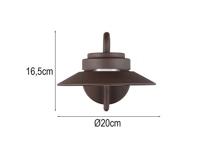 LED Außenwandleuchte Laterne in Rostoptik, Salzluft resistent, Höhe 16,5cm