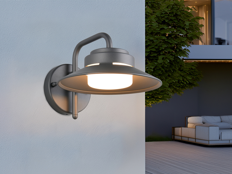 LED Außenwandleuchte Laterne in Anthrazit, Salzluft resistent, Höhe 16,5cm