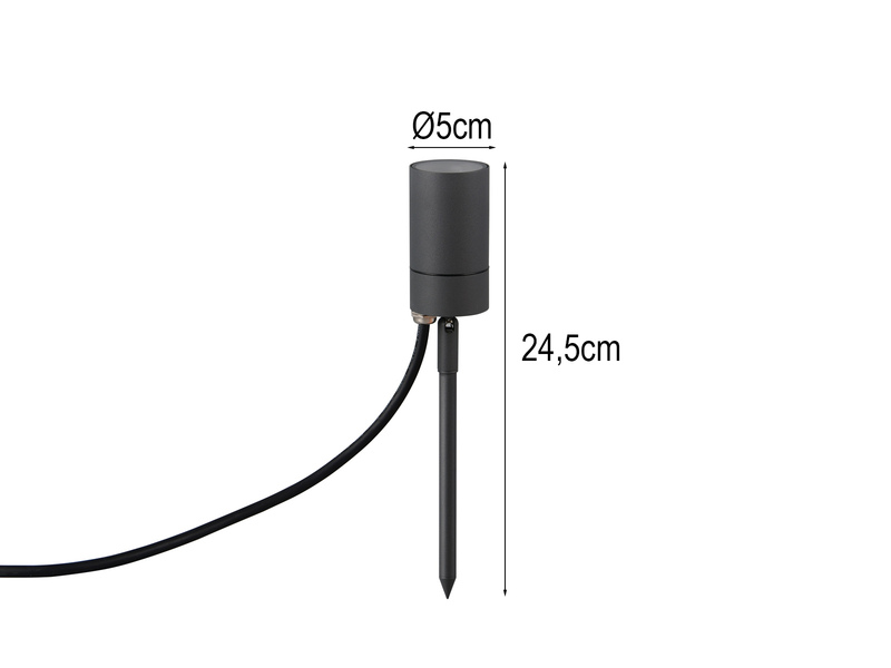 Schwenkbarer Gartenstrahler PURUS mit Erdspieß & 2 Meter Anschlusskabel Ø 5cm