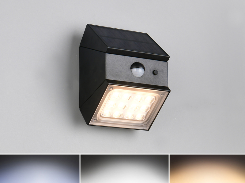 Solar Wandleuchte TALCA außen mit Bewegungsmelder, Licht drehbar, IP65, B: 9cm