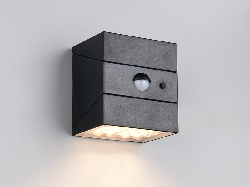 2er Set Solar Wandleuchte außen mit Bewegungsmelder, Licht drehbar, IP65, B: 9cm