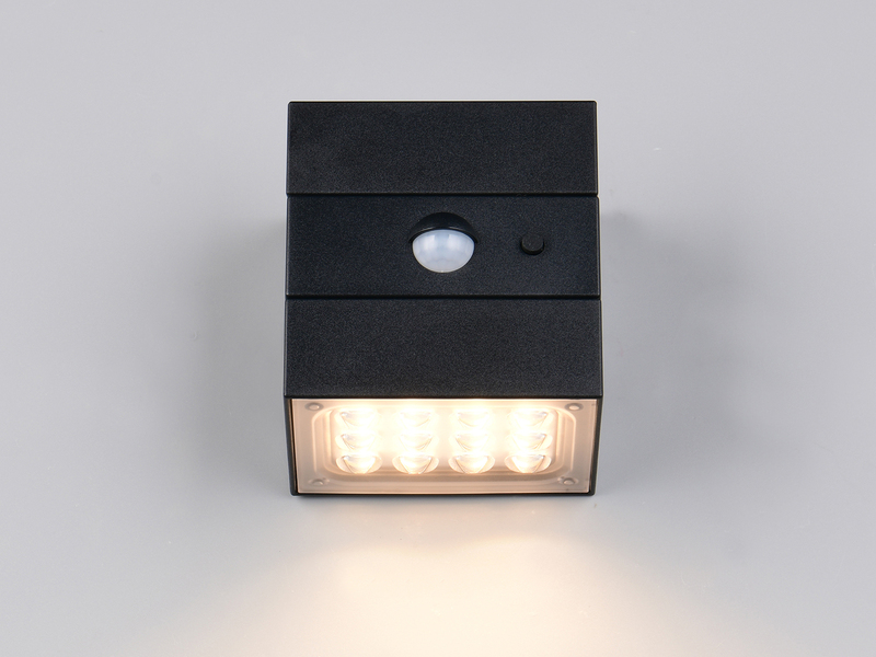 2er Set Solar Wandleuchte außen mit Bewegungsmelder, Licht drehbar, IP65, B: 9cm