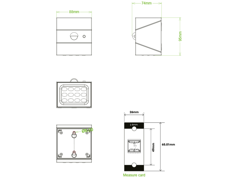 2er Set Solar Wandleuchte außen mit Bewegungsmelder, Licht drehbar, IP65, B: 9cm